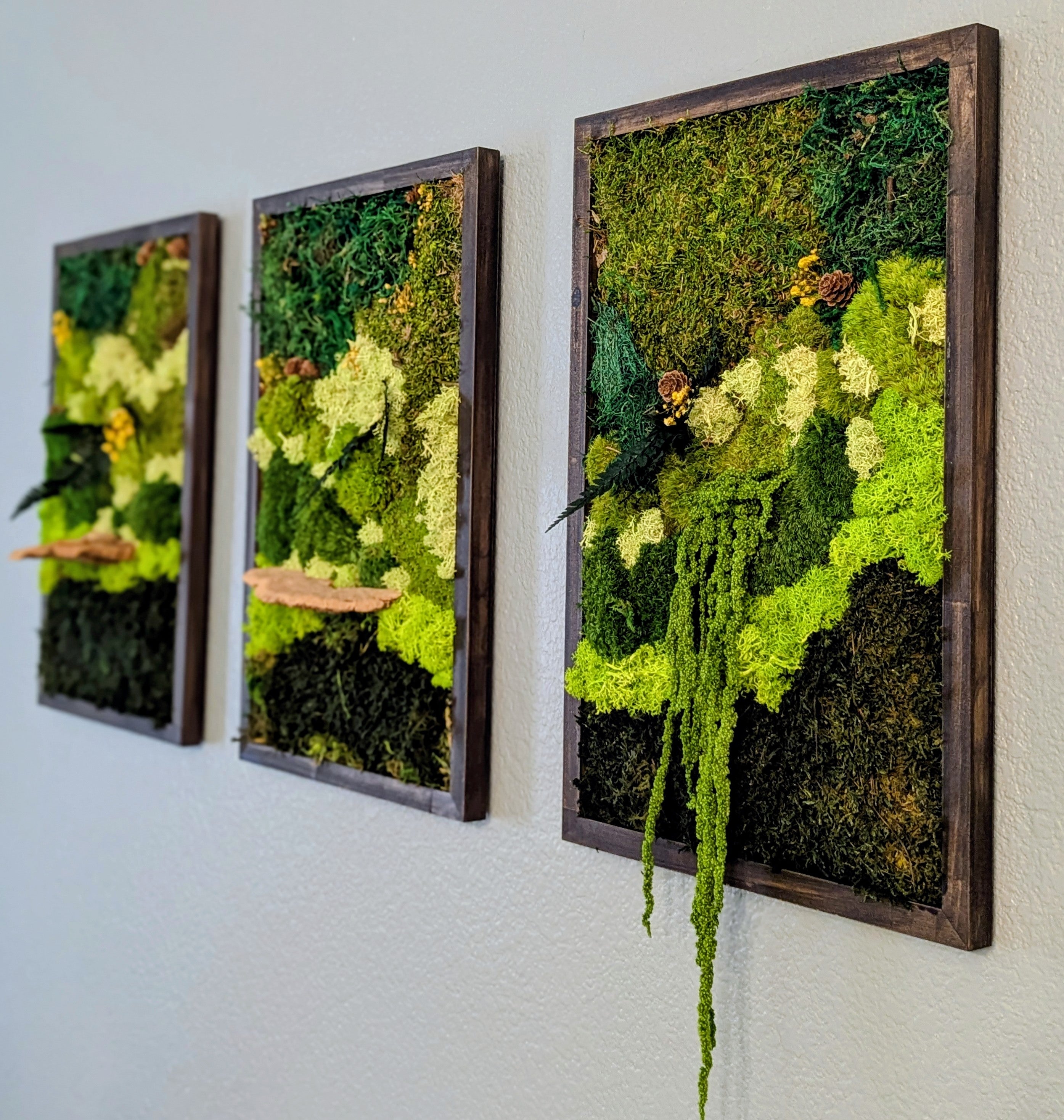 ✨ Rustic Handmade Moss Wall Art - 3 Panels
